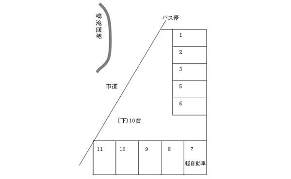 鳴滝団地駐車場（下）の区画図